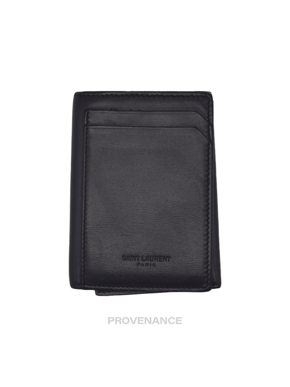 🔴 Saint Laurent Paris SLP Key Card Wallet - Navy Calfskin Leather